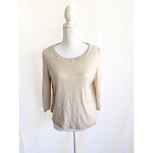 H&M Blouse Long sleeve Khaki Cream Medium